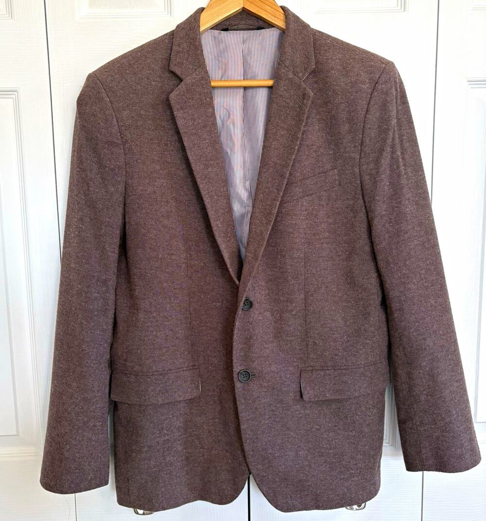 Banana Republic Men’s 42 Tailored Slim Fit Brown Cotton Blazer Sport Preppy Coat